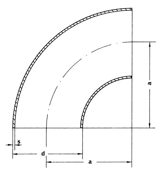Stahl Schweissbogen für Krümmerbau 90 Grad 48 mm